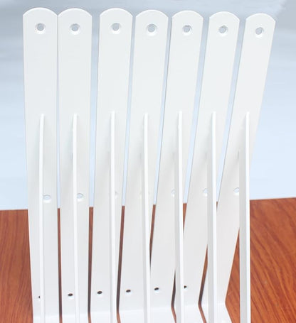 16 Pack L12 x H 8" White Heavy Duty Shelf Brackets with Screws Metal Shelf Brackets Shelf Support Angle Brackets for Shelves L Brackets Heavy Duty Floating Shelf