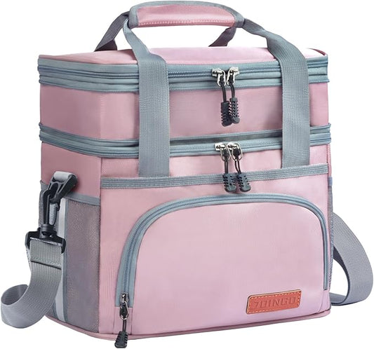 Tactical Lunch Box for Men & Women – Expandable 16L Double Deck Insulated Cooler Bag for Work, Construction & 12-Hour Shifts – Heavy Duty Leakproof Large Meal Prep Tote with Shoulder Strap