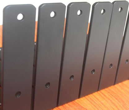8 Pack - L 9" x H 6" x W1.5, 5mm Thick Black L Shelf Bracket, Iron Shelf Brackets, Metal Shelf Brackets, Floating Shelf, Shelf Supports with Screws