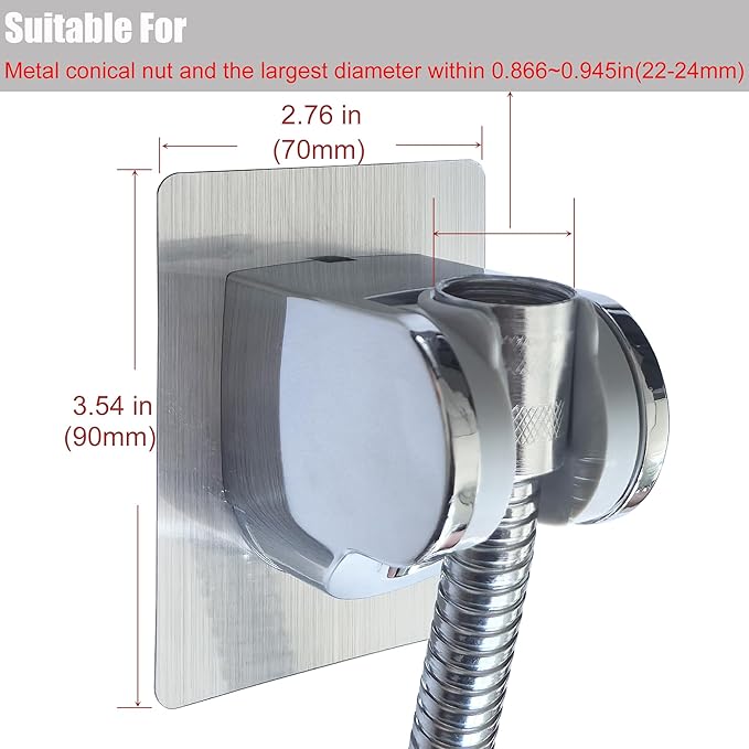 Strong Adhesive and Waterproof Shower Head Holder, Adjustable Handheld Shower Holder Wall Mount Shower Bracket by Lofekea