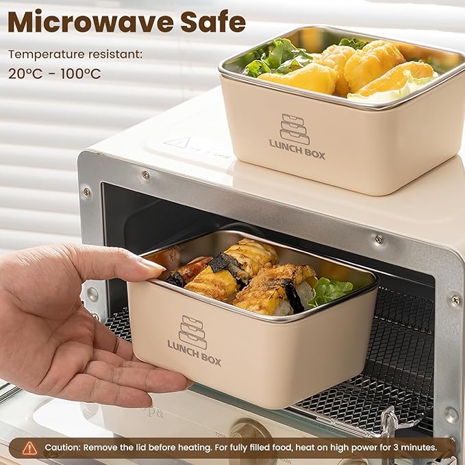2 Pack Stainless Steel Bento Box,Leakproof 316 Stainless Steel Lunch Box, Stackable Metal Lunch Box with Insulated Bag - Ideal for Office & Outdoor
