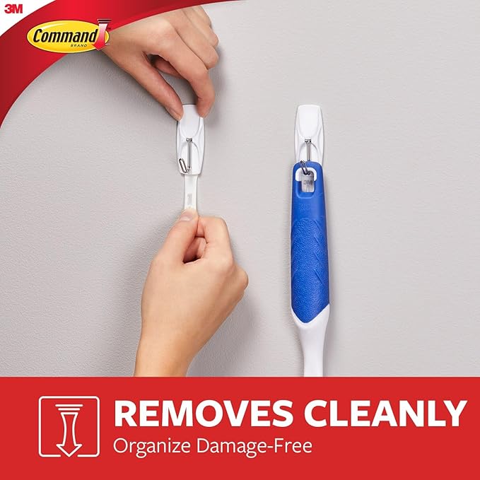 Command Medium Wire Toggle Hooks, 7 Wall Hook and 8 Strips, Damage-Free Hanging with Adhesive, No Tools for Hanging, Organization and Storage, Holds up to 2 lb