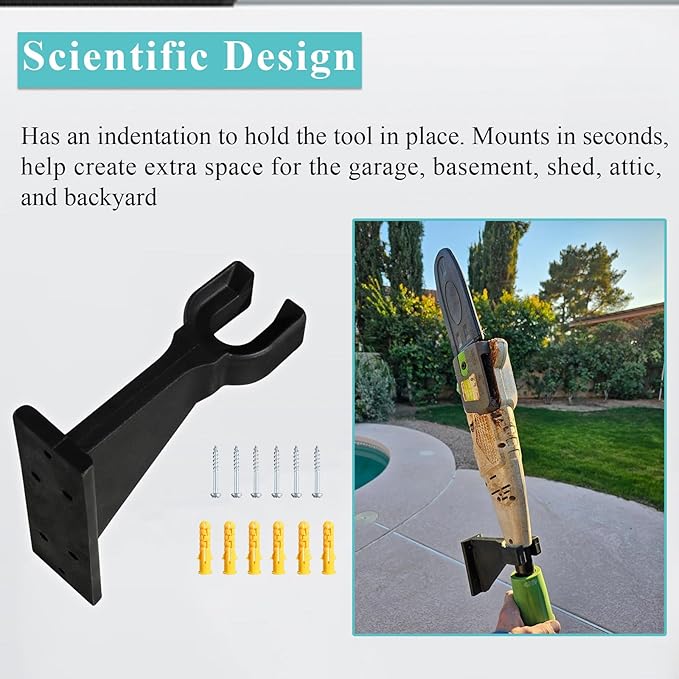 Premium Heavy-Duty Wall Hanging Holder for Garden Power Tools, Garage Storage Organizer, Storage Hooks for Trimmer, Holds up to 300lbs, Fits EGO 56V Trimmer and Edger, Ego Power/Edger(1Pcs/6-Hole)