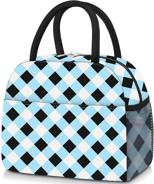 Lunch Bag Lunch Box for Women Adult Men Insulated Quilted Reusable Large Lunch Tote Bag Leakproof Simple Cooler Bag for Work Office Picnic Beach or Travel