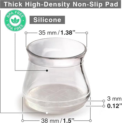 X-Protector Silicone Chair Leg Floor Protectors with Non-Slip Furniture Pads - 32 PCS 1.3" - 2" - Anti-Slip Chair Leg Covers - Non-Skid Furniture Leg Caps - Furniture Pads for Hardwood Floors!