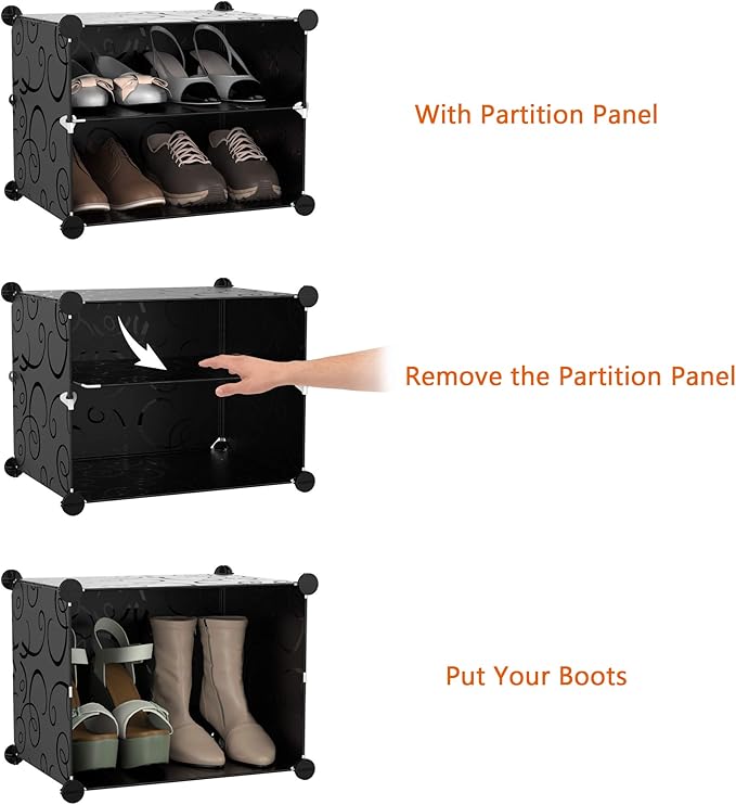 HOMIDEC Shoe Rack, 8 Tier Shoe Storage Cabinet 32 Pair Plastic Shoe Shelves Organizer for Closet Hallway Bedroom Entryway