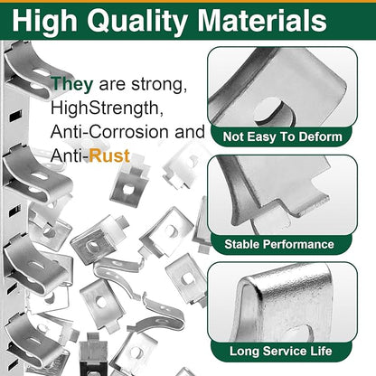 Mrdilla 15Pcs Metal Cabinet Shelf Clips, Adjustable Shelf Brackets for Kitchen Cabinets, Bookcases, and Furniture