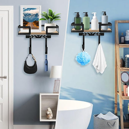Adjustable Ironing Board Rack & Holder Wall Mount - T&V Shaped Hook for Laundry Room Organization, Space Saving Iron Storage, Easy Install, Black