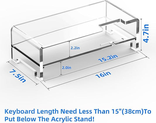 Acrylic Monitor Stand Riser Acrylic Laptop Stand Clear Computer Stand Laptop Riser with Storage Desk Organizer Accessories for Home and Office