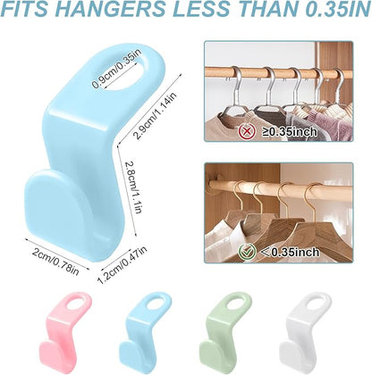 50 PCS Space Saving Hanger - Clothes Connector Hooks, Stacking Space Saver, Plastic Closet Organizers and Storage Extender for Heavy Duty Cascading Connection
