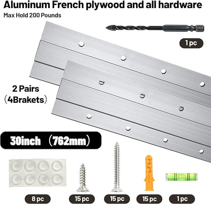 French Cleat Picture Hanger 30 Inch, Pilot Edition, Heavy Duty Z Bar Hanger with Smart Alignment Design, 200 lbs Mirror Mounting Hardware for Cabinets, Shelves & Wall Décor