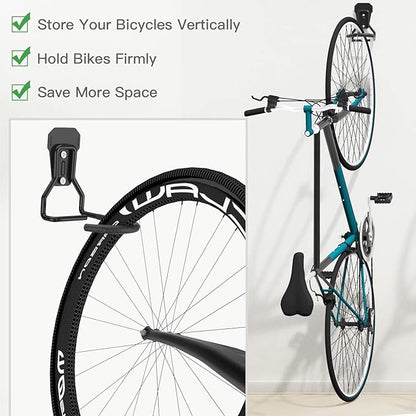 Housolution Bike Wall Mount with Fixed Hook, [6 Pack] Heavy Duty Bike Storage Rack, Bike Rack Vertical Stand for Garage - Easily Hang/Detach - with Screws Iron Bike Hanger Brackets
