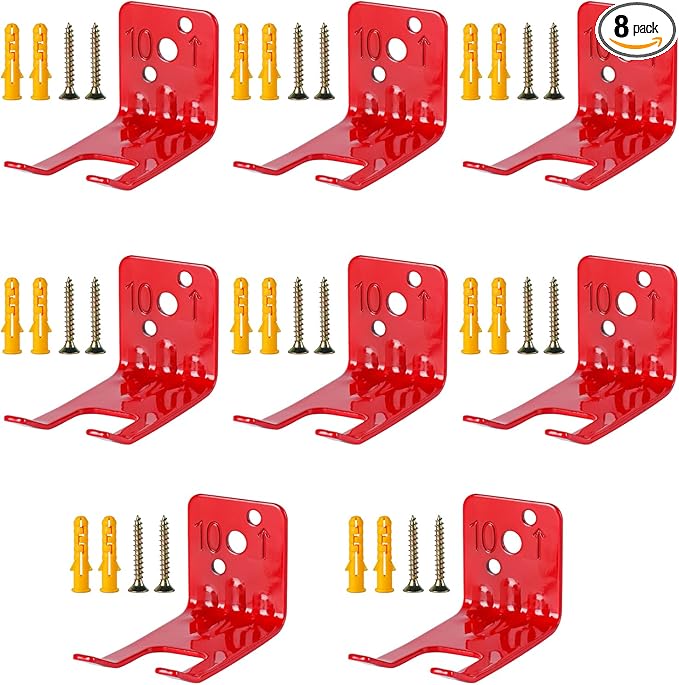 Fire Extinguisher Mounts & Brackets, 8 Pack Fire Extinguisher Brackets and Holders,Wall Hook Holder Hanger for 10 Lb Extinguishers with Screws
