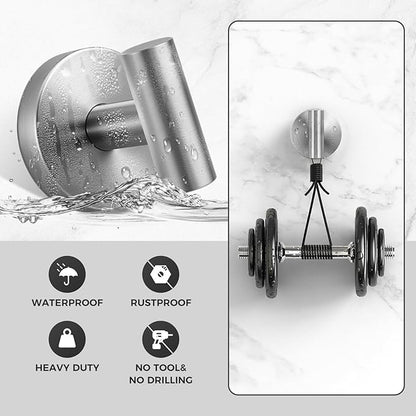 Shower Hooks for Inside Shower,No-Drill Removable&Reusable Towel Hooks for Bathroom,Heavy Duty Suction Cup Hooks for Glass Window,2 Packs(Silver)