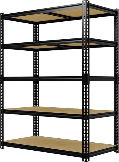 Heavy Duty Garage Storage Shelves, 3000 Lbs Capacity, 5-Tier Adjustable Storage Shelving Unit, 48" L x 24" W x 72" H Metal Shelving Racks for Kitchen Pantry Basement Bathroom Laundry
