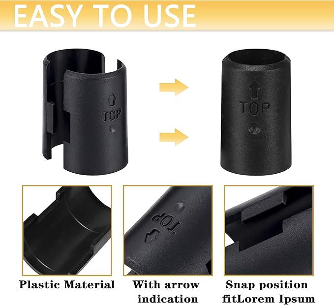 50 Pack Wire Shelf Clips Wire Shelf Locking Clips for 1 in. Posts 25 Pairs of Black Shelf Sleeves, Replacement Plastic Accessory Parts for Wire Shelving Systems
