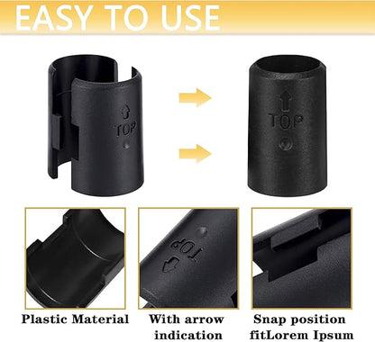 50 Pack Wire Shelf Clips Wire Shelf Locking Clips for 1 in. Posts 25 Pairs of Black Shelf Sleeves, Replacement Plastic Accessory Parts for Wire Shelving Systems