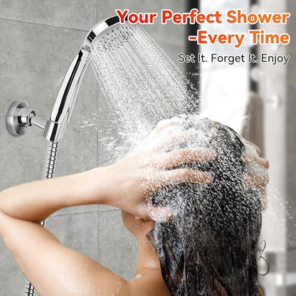 Shower Head Holder All Metal Handheld Shower Wand Bracket Adjustable Handheld Shower Head Holder Wall Mount Shower Wand Bracket Polished Chrome Finish