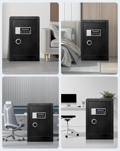 8.5 Cu Ft Super Large Fireproof Waterproof Safe Box for Office Document- HIDDEN LOCK BOX, Heavy Duty Steel Home Safety Box with Light, Dual Key System, Two Removable Shelf, Personal Combination Safe