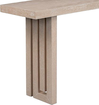 Uniquely Designed Oak Veneer Console Table, Modern Long Sofa Side Table with Distinctive Side Shapes, Suitable for Entryway, Hallway, Living Room, Foyer, Corridor,Easy Assembly (Natural-41RT)