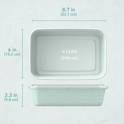 Bentgo Prep - 20-Piece 1-Compartment Reusable Meal Prep Containers with Lids, PFAS & BPA Free Materials, Durable, Microwave, Freezer, & Dishwasher Safe To Go Food Storage (Mint)
