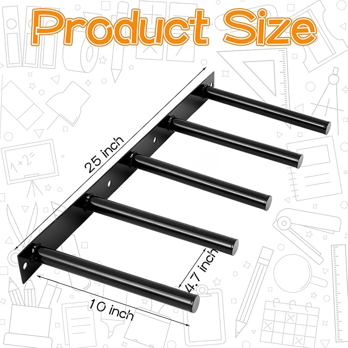 Shimeyao Wall Mounted Jump Rope Rack Multi Purpose Hoop Rope Holder Organizer Gym Fitness Equipment Storage Rack for Resistance Bands, Straps, Foam Rollers, Hardware Included