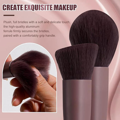 BS-MALL Makeup Brush Set 18 Pcs Premium Synthetic Foundation Powder Concealers Eye shadows Blush Makeup Brushes with black case (D-Brown)