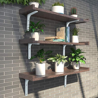 SAYAYO L Bracket, 10 x 8 Inch Iron Metal Shelf Support Heavy Duty Corner Bracket Decorative Shelf Hardware, 4 PCS Bright White