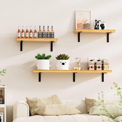 6 Pack - L 9" x H 6" x W1.5, 5mm Thick Black L Shelf Bracket, Iron Shelf Brackets, Metal Shelf Brackets, Floating Shelf, Shelf Supports with Screws