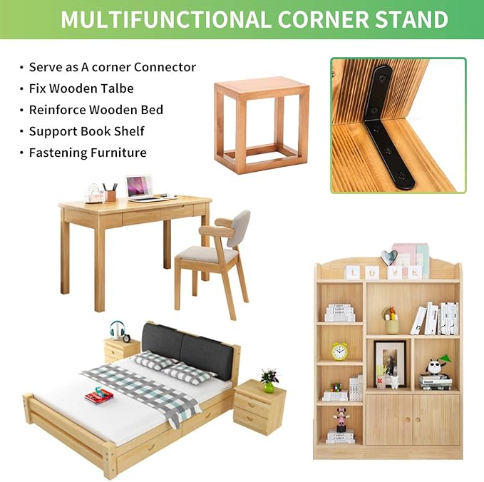20 PCS L Corner Brace Heavy Duty Shelf Brackets 4 x 3 Inch L Joint Angle Brackets Shelf Support Corner Braces for Shelves, Furniture Cabinet Bookshelf with Screws