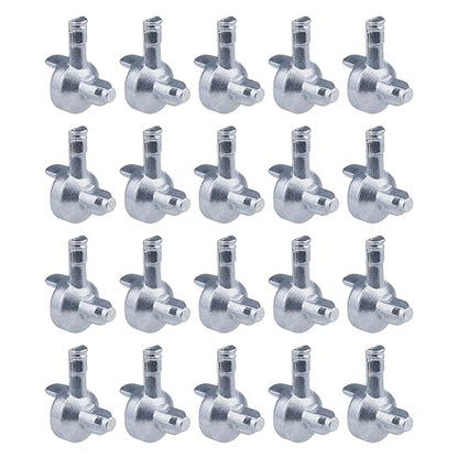Shelf Support Pins/Pegs for IKEA Part 131372, for Billy, Lommarp, Morliden, Songesand, Eket, Sundlandet and Similar Systems, Zinc Alloy Die-Cast Shelf Pegs - 20 Pcs