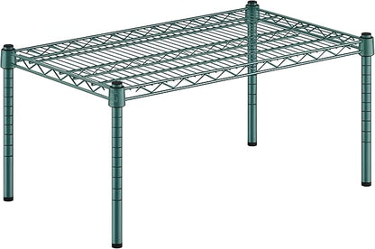 18" x 30" x 14" Green Epoxy Wire Storage Shelf, Dunnage Rack, Commercial 1 Tier Small Shelf