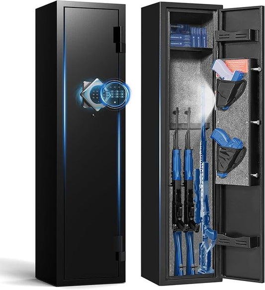 Marcree 2-3 Gun Safe, Gun Safe for Rifles and Pistols, Gun Cabinets for Rifles and Shotguns with Dual Alarm System, Rifle Safe, Gun Safes for Home Rifle and Pistols, No Assembly