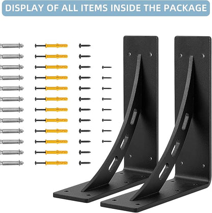 9"x8"x2.5" Heavy Duty Shelf Brackets - Max Load 1100 LBS, Premium Alloy Metal Mantel Brackets - Set of 2 - Fireplace & Countertop Support