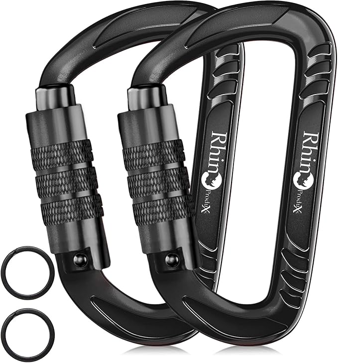12kN (2697 lbs) Heavy Duty Carabiner Clips, for Securing Pets, Outdoor, Camping, Hiking, Hammock, Dog Leash Harness, Keychains