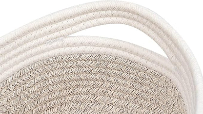 CubesLand Baskets for Shelves Storage,Cube Shelf Closet Storage Bins Set 2,Long-lasting &Skin-friendly Toy Basket Bin,Stylish Room Decor Basket,Woven Off White/Light Brown