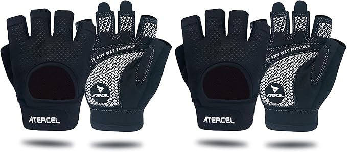 ATERCEL Weight Lifting Gloves Full Palm Protection, Workout Gloves for Gym, Cycling, Exercise, Breathable, Super Lightweight for Mens and Women