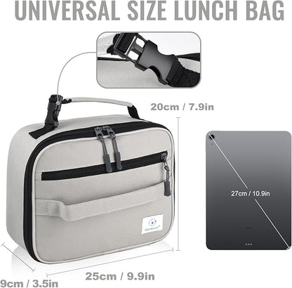 Genteen Lunch Box Kids,Insulated Lunch Bag Kids Boys Girls,Soft Bag Small Cooler Back to School Thermal Meal Tote Kit Lunch Box for School,Work,Outdoor (Gray)
