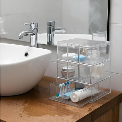 Coffee Pod and Tea Bag Organizer Drawer – Crystal-Clear Acrylic Tea Bag Drawer, Easy to Clean & Stackable for K-Cups, Tea, Sugar Packets in Office, Gym & Kitchen Cupboard (7-Pack)