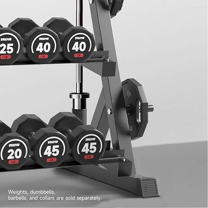 3 Tier Multifunctional Dumbbells Weights Barbells Rack, 1100 lbs Weight Capacity (Rack Only)