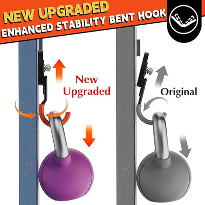 ULIBERMAGNET New Updated Garage Strong Magnetic Hooks, 2 Pack Heavy Duty Large J Hooks with Magnet, Anti-Slip Coating Magnet Hooks for Garden Tools, Ropes,Drill