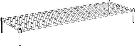 24" x 72" x 8" Chrome Wire Storage Shelf, Dunnage Rack, Commercial 1 Tier Small Shelf