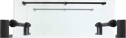 Double Wall Glass Shelf with Pre-Installed Rail - Rubbed Bronze - Oval Series - 5 Year Warrantee