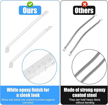 12 Inch Wire Shelf Support Brackets, 12 Pack Metal Support Brackets for Wire Shelving with Anchors and Screws, Closet Support Bracket for Wardrobe Wall Bracket Wire Shelves Racks