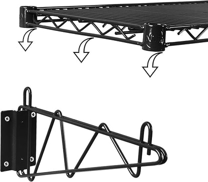 Wall Mount Wire Shelf (Black Epoxy, 18" Deep x 48" Wide)