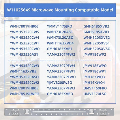 W11025649 Microwave Mounting Bracket Compatible with Whirlpool Kitchen-Aid Amana Maytag Microwave Wall Mount Plate Replace 4545957, AP6245752, PS12074431, W10440498, W10245177 Microwave Wall Mount