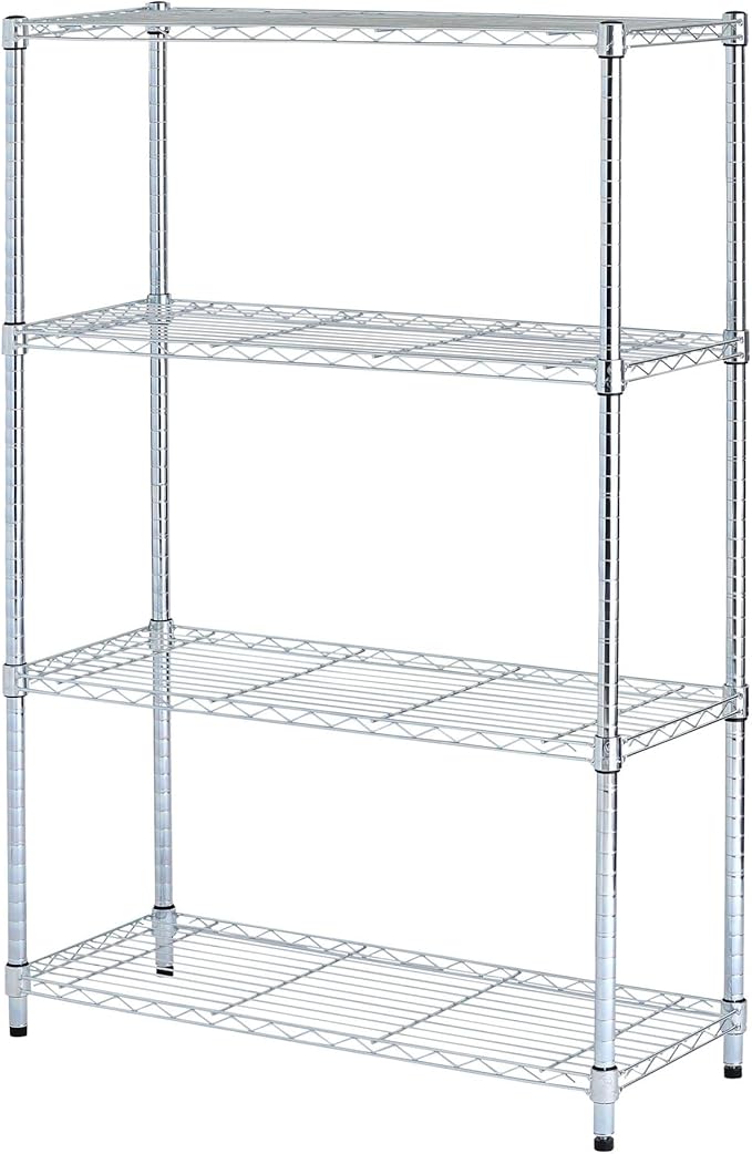 Alera ALE Residential Wire Shelving, Four-Shelf, 36w x 14d x 54h, Silver