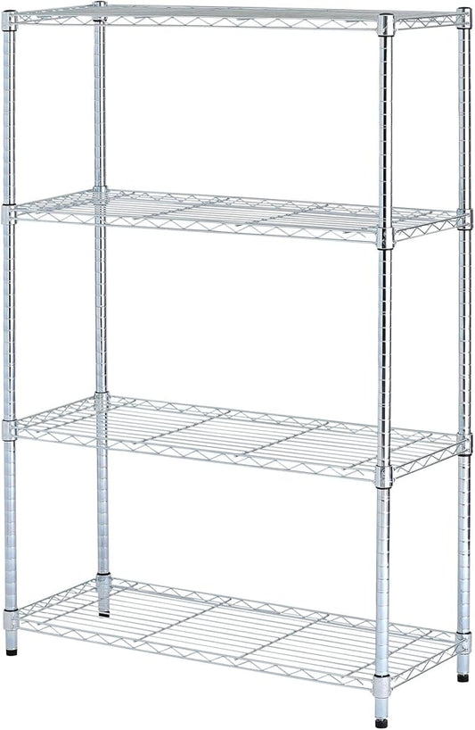 Alera ALE Residential Wire Shelving, Four-Shelf, 36w x 14d x 54h, Silver
