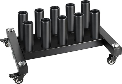 EVERYMATE Vertical Barbell Rack - Heavy-Duty Steel Organizer, Barbell Holder Floor Stand, Fits 2" Olympic Bars with Scratch-Resistant Inserts, Space-Saving for Home/Garage/Commercial Gym