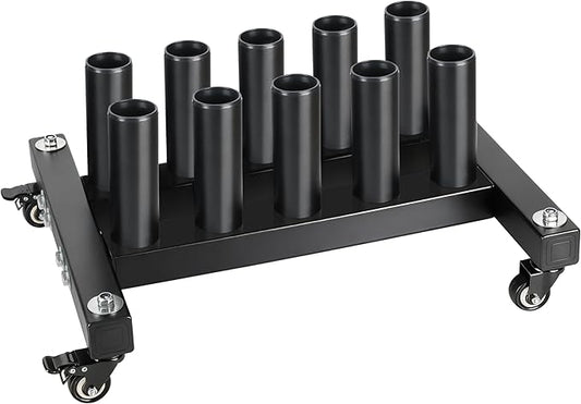 EVERYMATE Vertical Barbell Rack - Heavy-Duty Steel Organizer, Barbell Holder Floor Stand, Fits 2" Olympic Bars with Scratch-Resistant Inserts, Space-Saving for Home/Garage/Commercial Gym